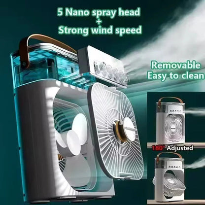 Portable Air Cooler Fan with LED Night Light & USB Power