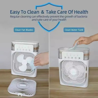 Portable Air Cooler Fan with LED Night Light & USB Power