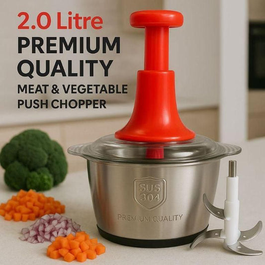 Multi-Functional 2Ltr Stainless Steel Push Chopper